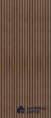 Brown Wooden Louver UR 8403 (UR 8403) 9.5 ft x 12 inch Charcoal Panel - 9 mm | Suitable for Feature Wall, TV Unit & Living Room | Width is Subjected to 5% Variation