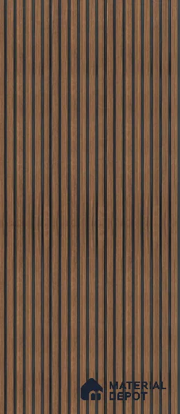 Brown Wooden Louver UR 8403 (UR 8403) 9.5 ft x 12 inch Charcoal Panel - 9 mm | Suitable for Feature Wall, TV Unit & Living Room | Width is Subjected to 5% Variation