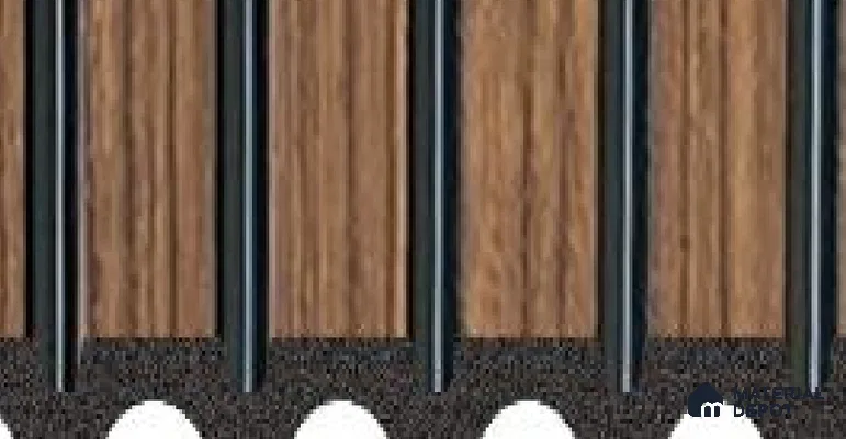 Brown Wooden Louver UR 8403  (UR 8403) 9.5 ft x 12 inch Charcoal Panel - 9 mm | Suitable for Feature Wall, TV Unit & Living Room | Width is Subjected to 5% Variation