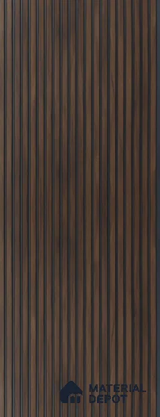 Brown Wooden Louver UR 8404  (UR 8404) 9.5 ft x 12 inch Charcoal Panel - 9 mm | Suitable for Feature Wall, TV Unit & Living Room | Width is Subjected to 5% Variation