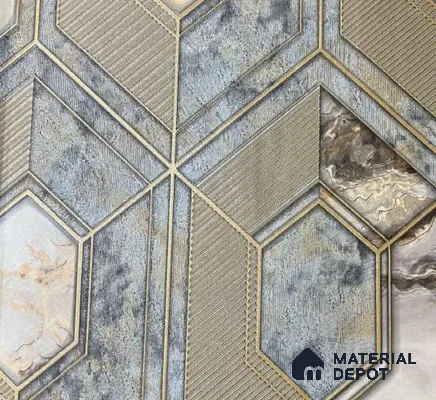 P17 AP-1017 | 10 Meter x 21 Inches Geometric Look Wallpaper - 57.37 Sq. Ft. | Minimum 15% wastage during installation
