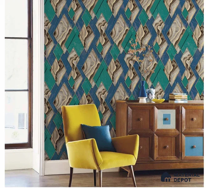 666101 | 10 Meter x 21 Inches Patterned Look Wallpaper - 57.37 Sq. Ft. | Minimum 15% wastage during installation