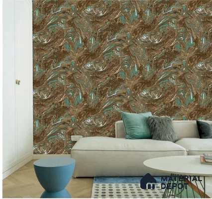 666139 | 10 Meter x 21 Inches Marble Look Wallpaper - 57.37 Sq. Ft. | Minimum 10% wastage during installation
