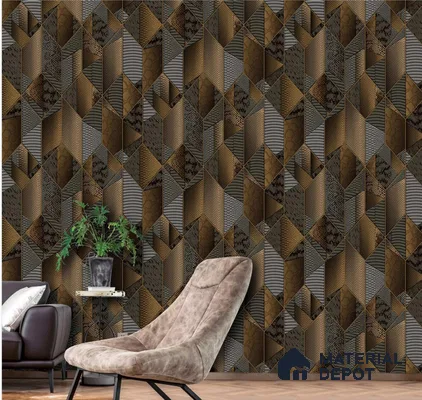 666144 | 10 Meter x 21 Inches Geometric Look Wallpaper - 57.37 Sq. Ft. | Minimum 15% wastage during installation