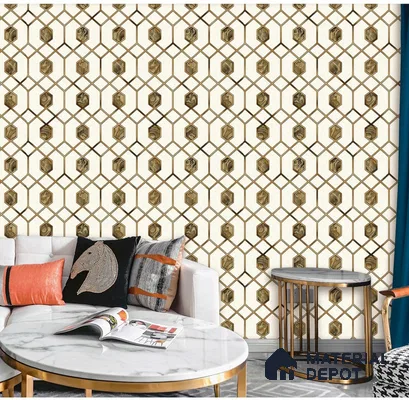 666161 | 10 Meter x 21 Inches Patterned Look Wallpaper - 57.37 Sq. Ft. | Minimum 15% wastage during installation