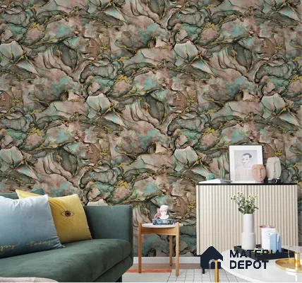 666163 | 10 Meter x 21 Inches Marble Look Wallpaper - 57.37 Sq. Ft. | Minimum 10% wastage during installation