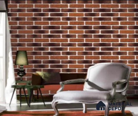DW4109 | 10 Meter x 21 Inches Brick Look Wallpaper - 57.41 Sq. Ft. | Minimum 15% wastage during installation