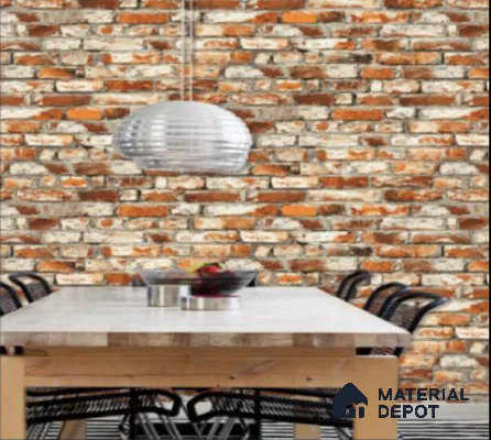 WK16-1601 | 10 Meter x 21 Inches Brick Look Wallpaper - 57.41 Sq. Ft. | Minimum 15% wastage during installation