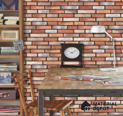 WK16-1608 | 10 Meter x 21 Inches Brick Look Wallpaper - 57.41 Sq. Ft. | Minimum 15% wastage during installation