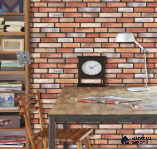 WK16-1608 | 10 Meter x 21 Inches Brick Look Wallpaper - 57.41 Sq. Ft. | Minimum 15% wastage during installation