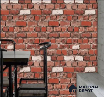 WK16-1612 | 10 Meter x 21 Inches Brick Look Wallpaper - 57.41 Sq. Ft. | Minimum 15% wastage during installation