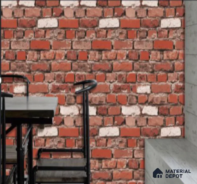 WK16-1612 | 10 Meter x 21 Inches Brick Look Wallpaper - 57.41 Sq. Ft. | Minimum 15% wastage during installation