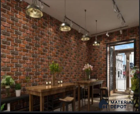 WK16-1614 | 10 Meter x 21 Inches Brick Look Wallpaper - 57.41 Sq. Ft. | Minimum 15% wastage during installation