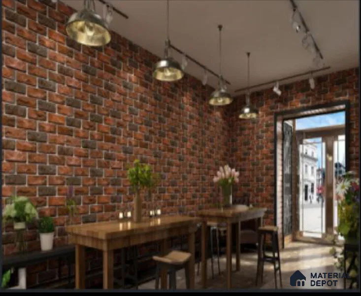 WK16-1614 | 10 Meter x 21 Inches Brick Look Wallpaper - 57.41 Sq. Ft. | Minimum 15% wastage during installation