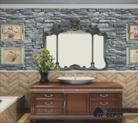 WK16-1618 | 10 Meter x 21 Inches Brick Look Wallpaper - 57.41 Sq. Ft. | Minimum 15% wastage during installation
