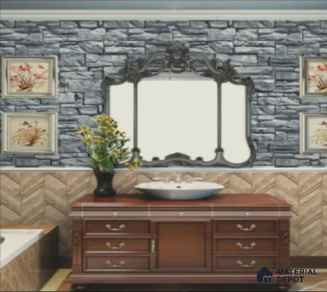 WK16-1618 | 10 Meter x 21 Inches Brick Look Wallpaper - 57.41 Sq. Ft. | Minimum 15% wastage during installation