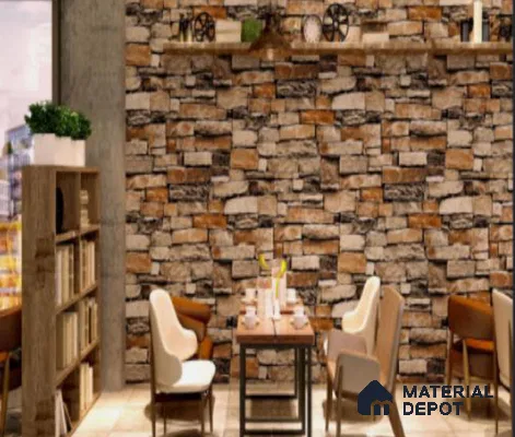 WK16-1623 | 10 Meter x 21 Inches Brick Look Wallpaper - 57.41 Sq. Ft. | Minimum 15% wastage during installation
