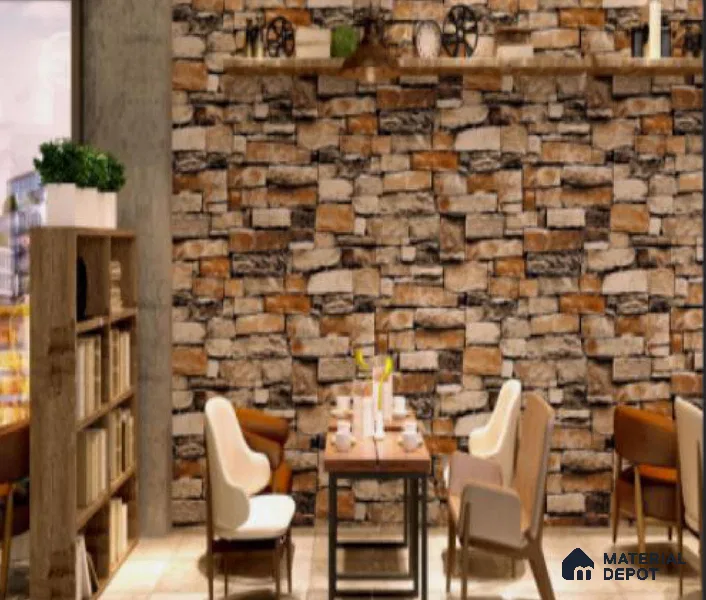 WK16-1623 | 10 Meter x 21 Inches Brick Look Wallpaper - 57.41 Sq. Ft. | Minimum 15% wastage during installation