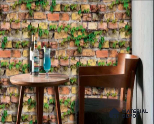 WK16-1628 | 10 Meter x 21 Inches Brick Look Wallpaper - 57.41 Sq. Ft. | Minimum 15% wastage during installation