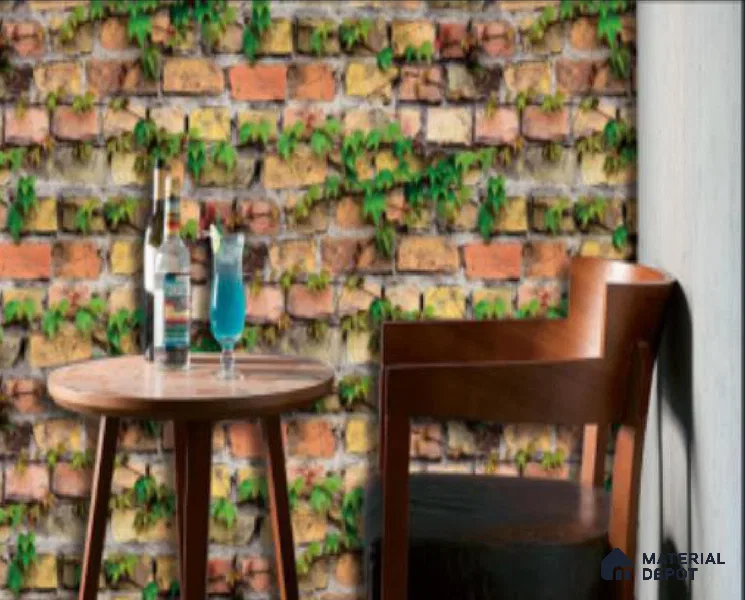 WK16-1628 | 10 Meter x 21 Inches Brick Look Wallpaper - 57.41 Sq. Ft. | Minimum 15% wastage during installation