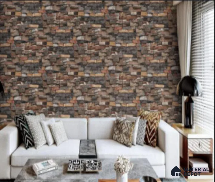 WK16-1636 | 10 Meter x 21 Inches Brick Look Wallpaper - 57.41 Sq. Ft. | Minimum 15% wastage during installation