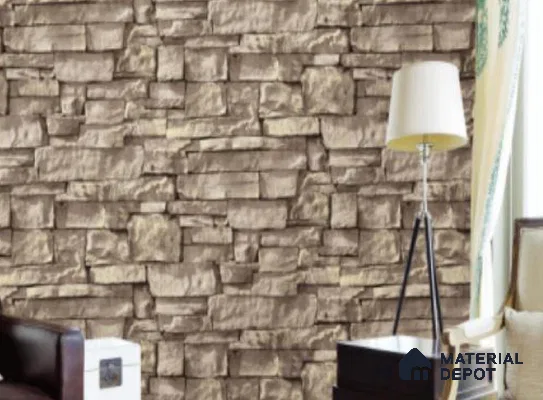 WK16-1643 | 10 Meter x 21 Inches Brick Look Wallpaper - 57.41 Sq. Ft. | Minimum 15% wastage during installation