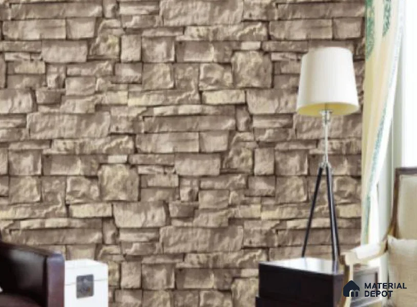 WK16-1643 | 10 Meter x 21 Inches Brick Look Wallpaper - 57.41 Sq. Ft. | Minimum 15% wastage during installation