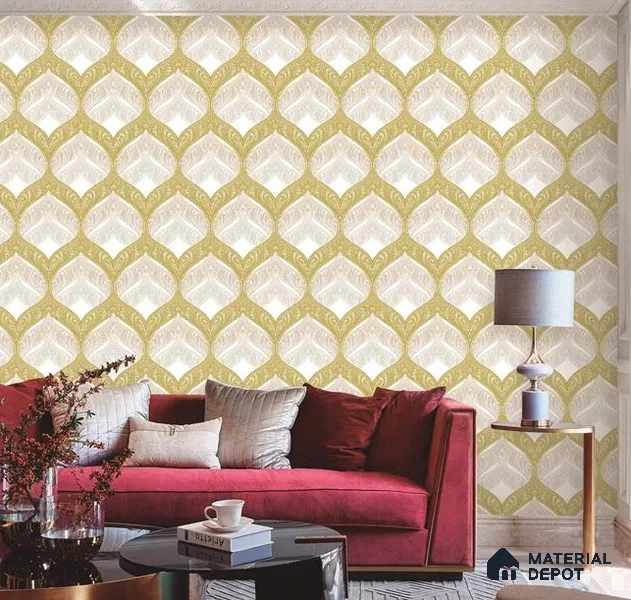 P58 4058 | 10 Meter x 21 Inches Geometric Look Wallpaper - 57.41 Sq. Ft. | Minimum 15% wastage during installation