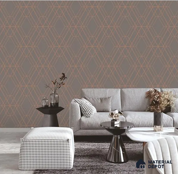 6006 | 10 Meter x 21 Inches Geometric Look Wallpaper - 57.41 Sq. Ft. | Minimum 15% wastage during installation
