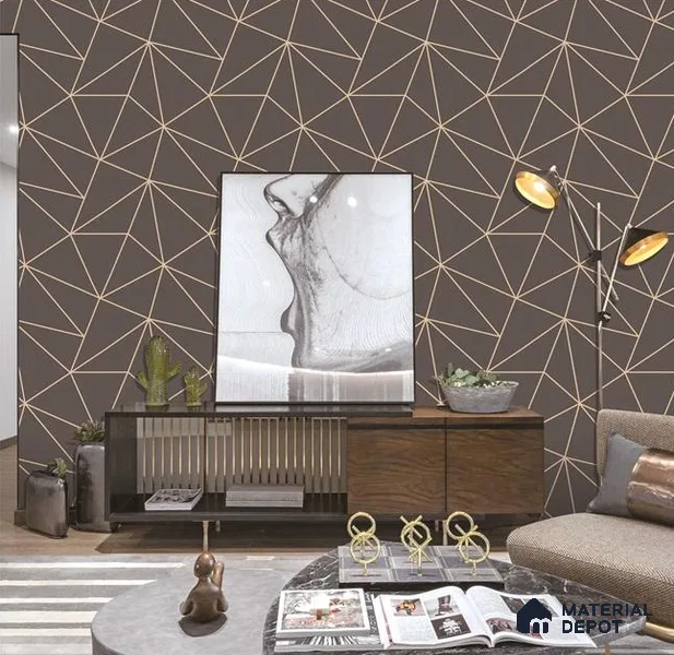 6008 | 10 Meter x 21 Inches Geometric Look Wallpaper - 57.41 Sq. Ft. | Minimum 15% wastage during installation