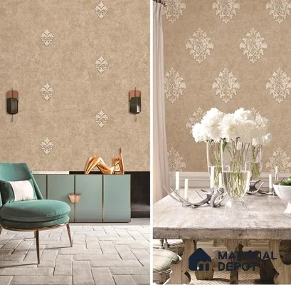 6051 | 10 Meter x 21 Inches Damask Look Wallpaper - 57.41 Sq. Ft. | Minimum 15% wastage during installation