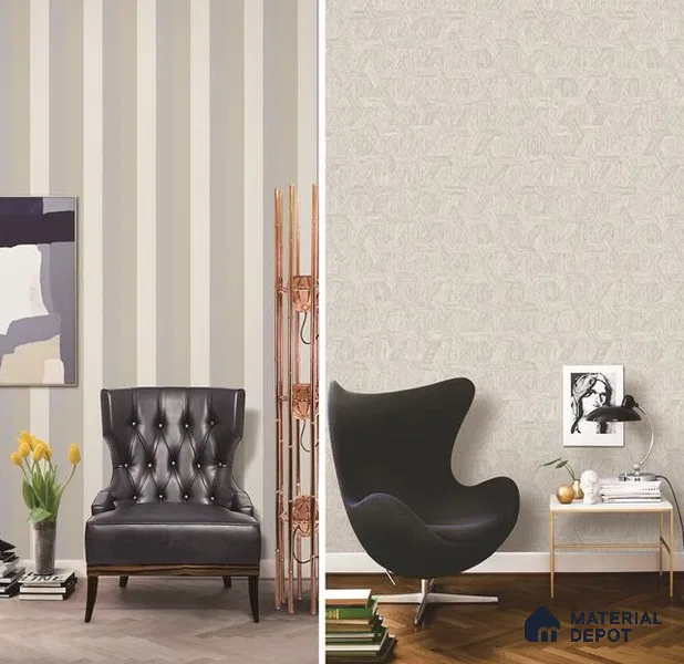 6060 | 10 Meter x 21 Inches Stripes Look Wallpaper - 57.41 Sq. Ft. | Minimum 15% wastage during installation
