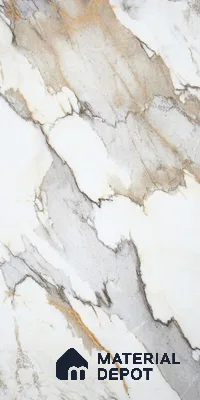 White Marble Look LM 18835 8 ft x 4 ft Texture Finish Decorative Laminate - 0.8 mm | Suitable for TV Unit, Wardrobe, Kitchen Cabinets