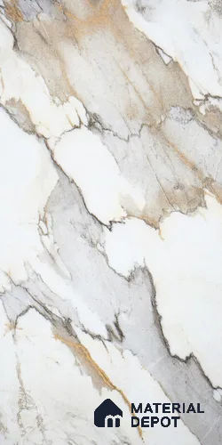 White Marble Look LM 18835 8 ft x 4 ft Texture Finish Decorative Laminate - 0.8 mm | Suitable for TV Unit, Wardrobe, Kitchen Cabinets
