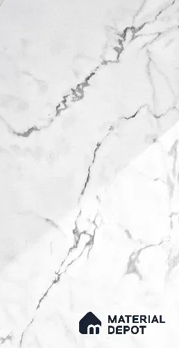 White Marble Look LM 18971 8 ft x 4 ft Glossy Finish Decorative Laminate - 0.8 mm | Suitable for TV Unit, Wardrobe, Kitchen Cabinets