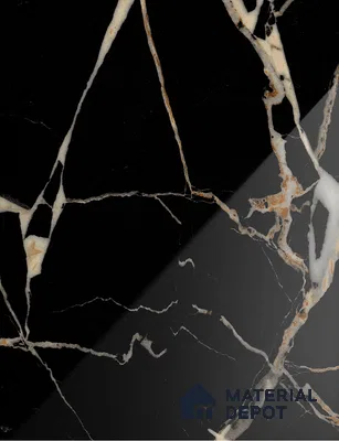 Black Marble Look LM 18859 8 ft x 4 ft Glossy Finish Decorative Laminate - 0.8 mm | Suitable for TV Unit, Wardrobe, Kitchen Cabinets