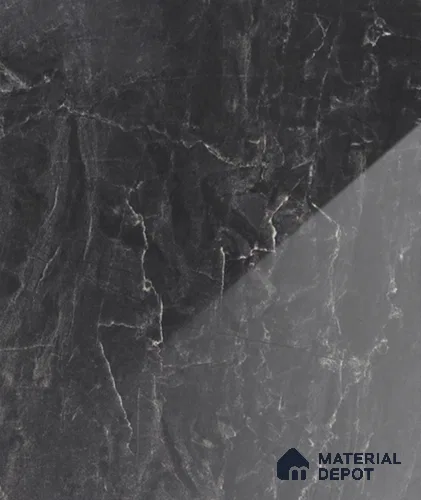 Black Marble Look LM 18972 8 ft x 4 ft Glossy Finish Decorative Laminate - 0.8 mm | Suitable for TV Unit, Wardrobe, Kitchen Cabinets