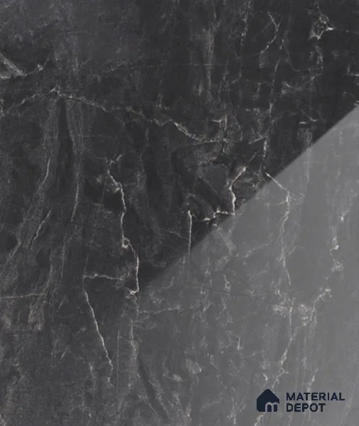 Black Marble Look LM 18972 8 ft x 4 ft Glossy Finish Decorative Laminate - 0.8 mm | Suitable for TV Unit, Wardrobe, Kitchen Cabinets
