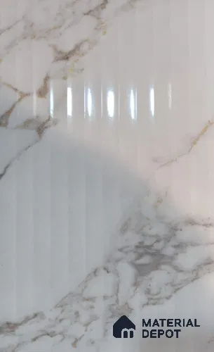 White Marble Look 9350 SGE 8 ft x 4 ft Texture Finish Decorative Laminate - 1 mm | Suitable for TV Unit, Wardrobe, Kitchen Cabinets