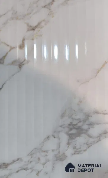 White Marble Look 9350 SGE 8 ft x 4 ft Texture Finish Decorative Laminate - 1 mm | Suitable for TV Unit, Wardrobe, Kitchen Cabinets