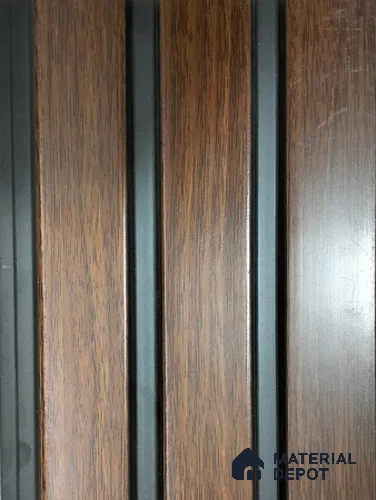Brown Wooden Louver PN 01433 8 ft x 5 inch Charcoal Panel - 12 mm | Suitable for Feature Wall, TV Unit & Living Room | Width is Subjected to 5% Variation