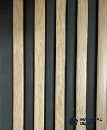 Brown Wooden Louver PN 01428 8 ft x 5 inch Charcoal Panel - 12 mm | Suitable for Feature Wall, TV Unit & Living Room | Width is Subjected to 5% Variation