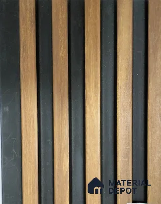 Brown Wooden Louver PN 01431 8 ft x 5 inch Charcoal Panel - 12 mm | Suitable for Feature Wall, TV Unit & Living Room | Width is Subjected to 5% Variation