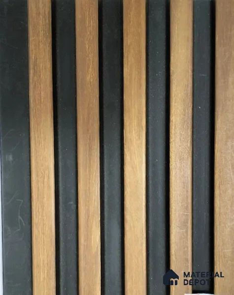 Brown Wooden Louver PN 01431 8 ft x 5 inch Charcoal Panel - 12 mm | Suitable for Feature Wall, TV Unit & Living Room | Width is Subjected to 5% Variation