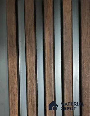 Brown Wooden Louver PN 01430 8 ft x 5 inch Charcoal Panel - 12 mm | Suitable for Feature Wall, TV Unit & Living Room | Width is Subjected to 5% Variation