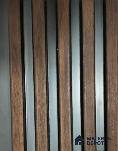 Brown Wooden Louver PN 01430 8 ft x 5 inch Charcoal Panel - 12 mm | Suitable for Feature Wall, TV Unit & Living Room | Width is Subjected to 5% Variation