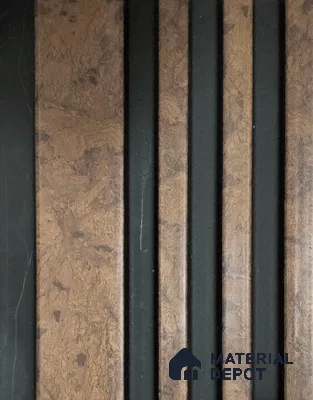 Brown Wooden Louver PN 01425 8 ft x 5 inch Charcoal Panel - 12 mm | Suitable for Feature Wall, TV Unit & Living Room | Width is Subjected to 5% Variation
