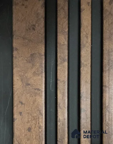 Brown Wooden Louver PN 01425 8 ft x 5 inch Charcoal Panel - 12 mm | Suitable for Feature Wall, TV Unit & Living Room | Width is Subjected to 5% Variation