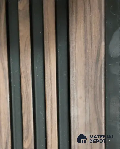 Brown Wooden Louver PN 01422 8 ft x 5 inch Charcoal Panel - 12 mm | Suitable for Feature Wall, TV Unit & Living Room | Width is Subjected to 5% Variation