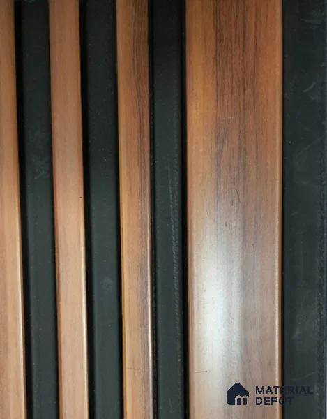 Brown Wooden Louver PN 01424 8 ft x 5 inch Charcoal Panel - 12 mm | Suitable for Feature Wall, TV Unit & Living Room | Width is Subjected to 5% Variation